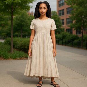 Vintage Midnight Run Maxi Dress Ladies Small Shoulder Pads Champagne & Sequins